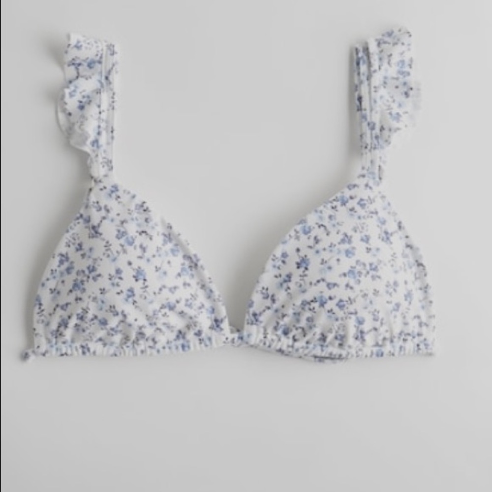 hollister floral bikini top